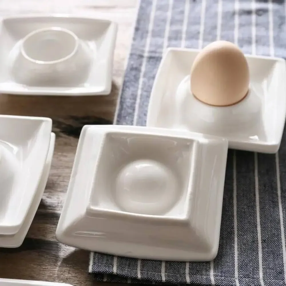 Blance White Porcelain Egg Cup, Set of 5